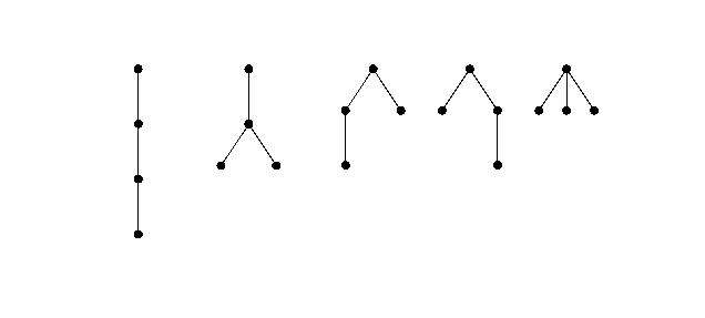 Ordered trees with 4 nodes